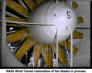 One of the fans which drive the wind tunnel