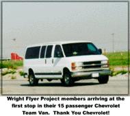 AIAA Members Arrive in Donated Chevy Van - Thanks Chevrolet!