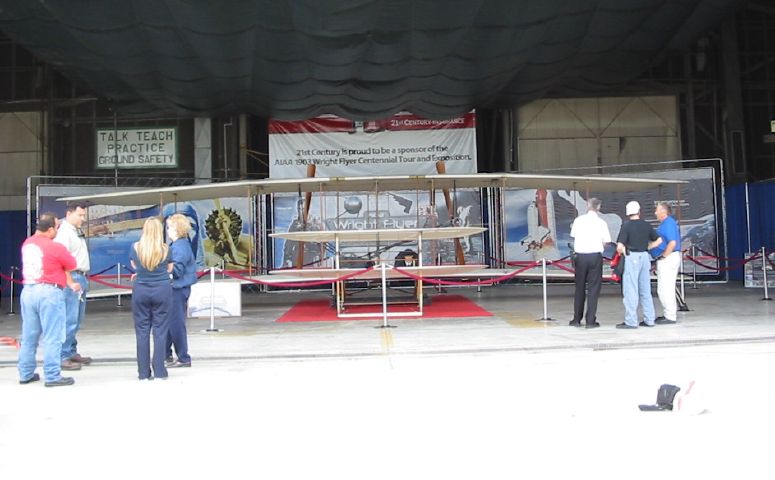 Front view of the AIAA Wright Flyer at Van Nuys